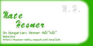 mate hesner business card